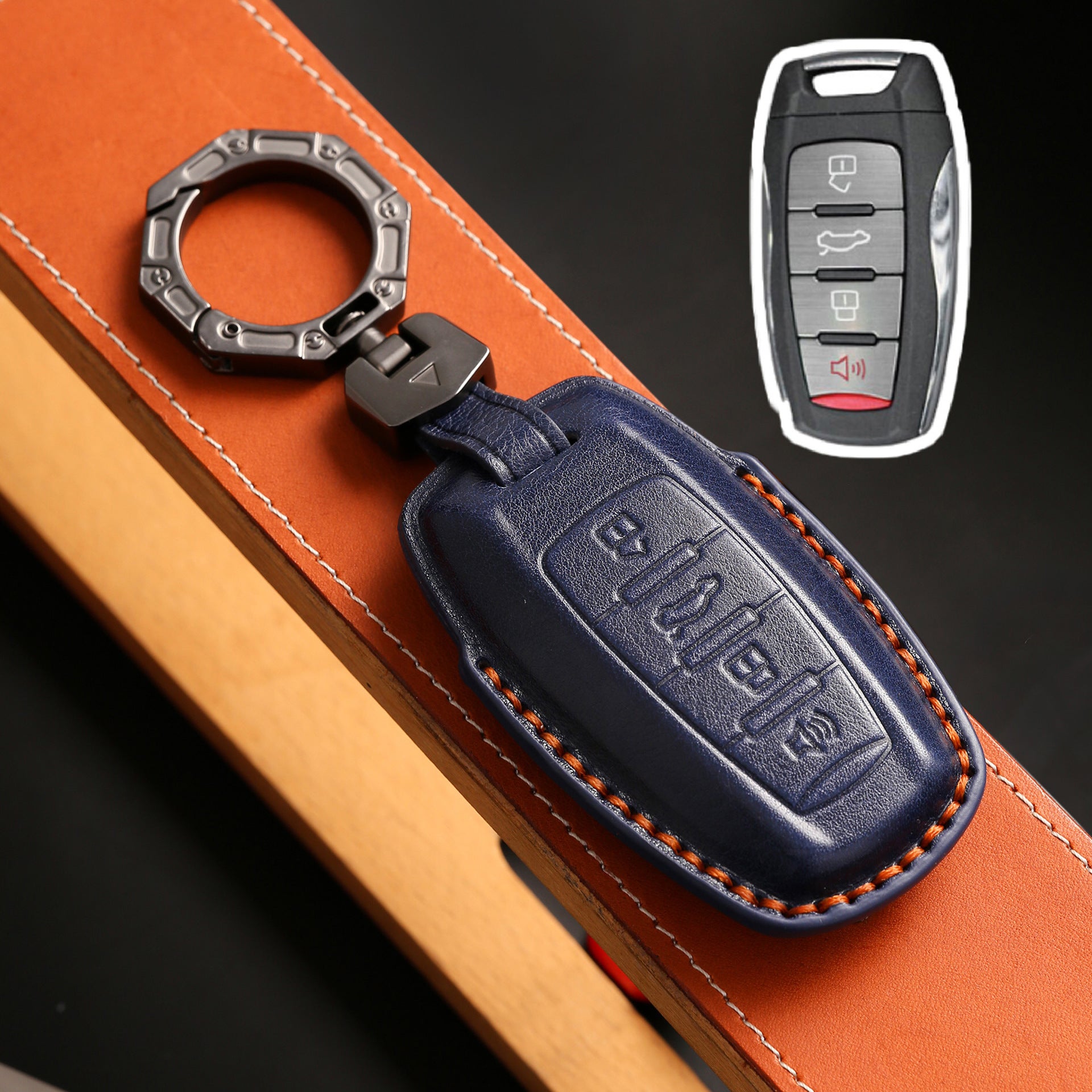 Handcrafted Leather Key Fob Cover for GWM