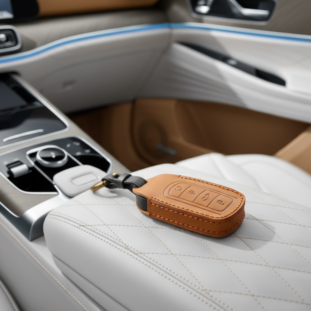 Handcrafted Leather Key Fob Cover for Chery Models