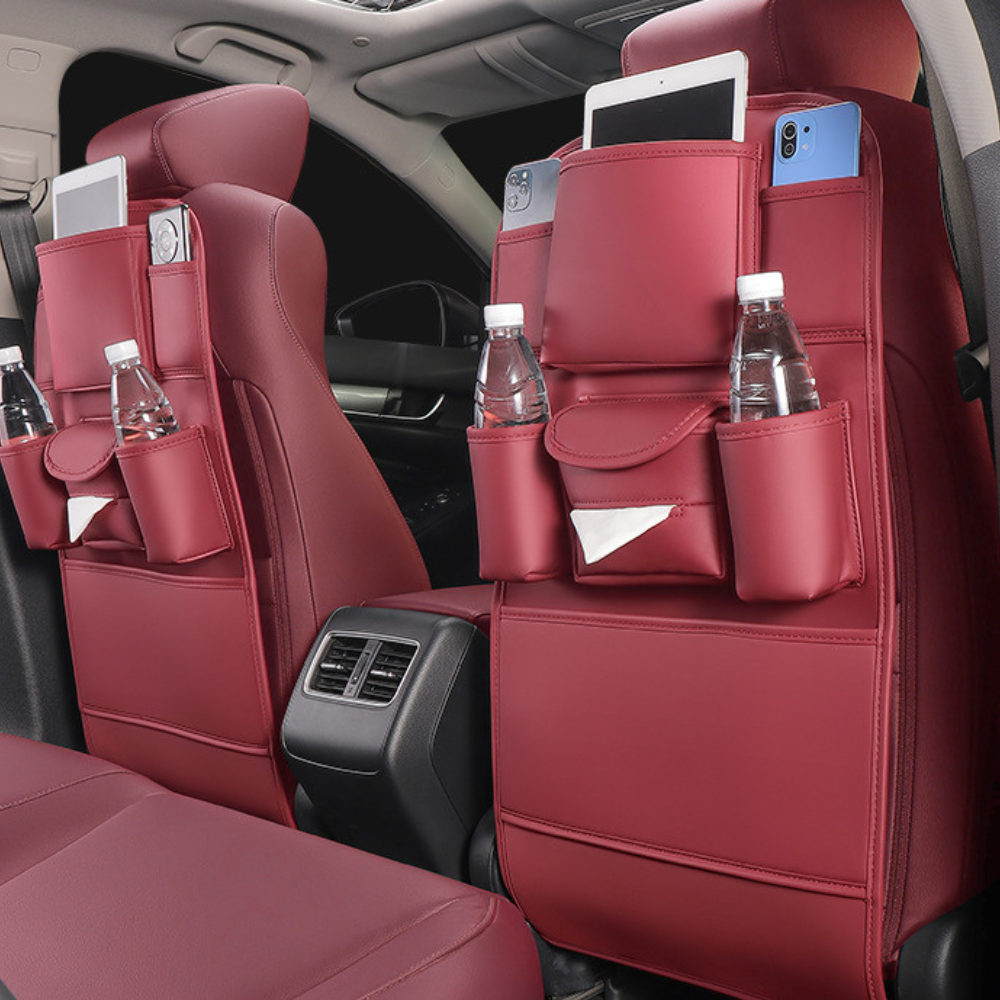 PU Leather Car Back Seat Storage Organizer