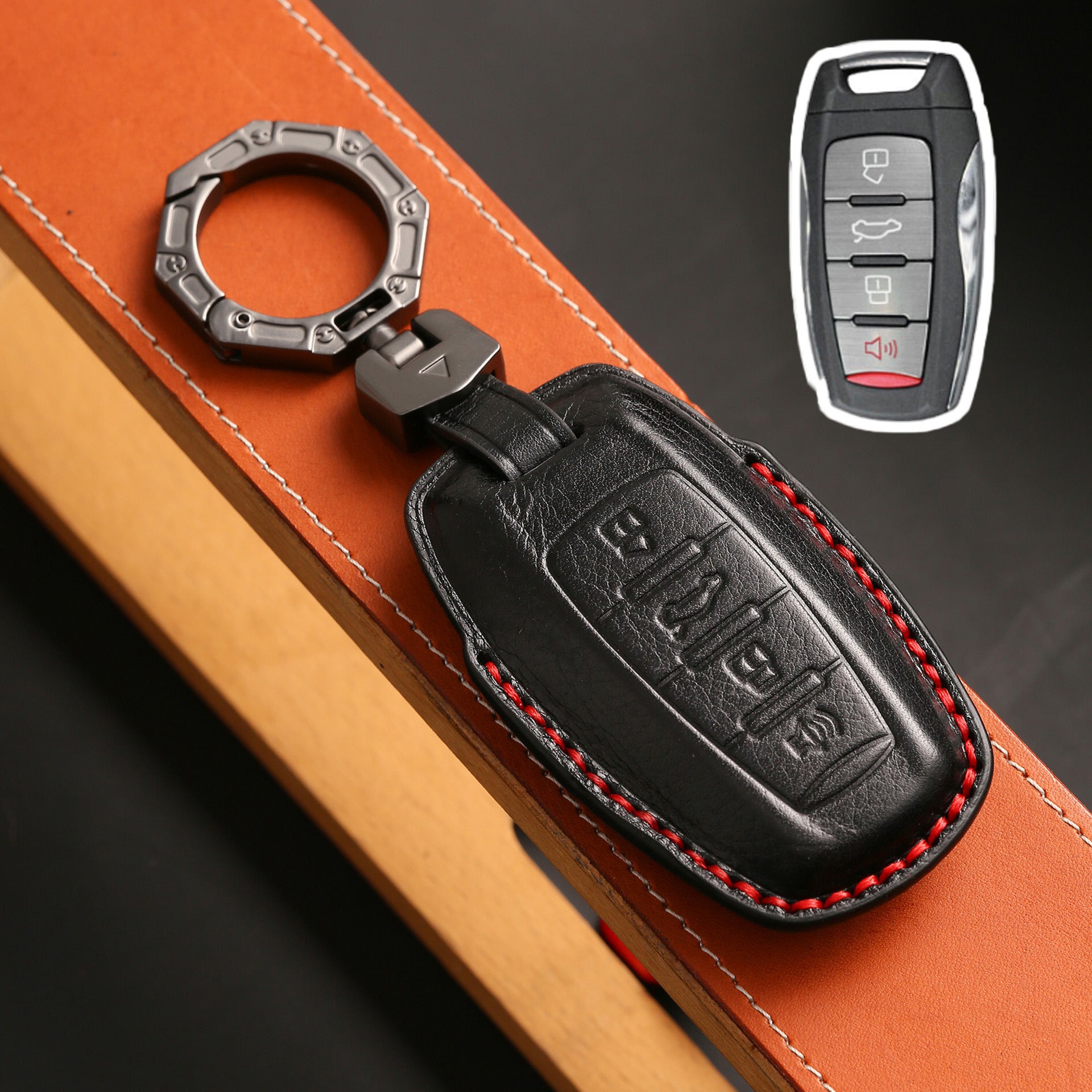 Handcrafted Leather Key Fob Cover for GWM