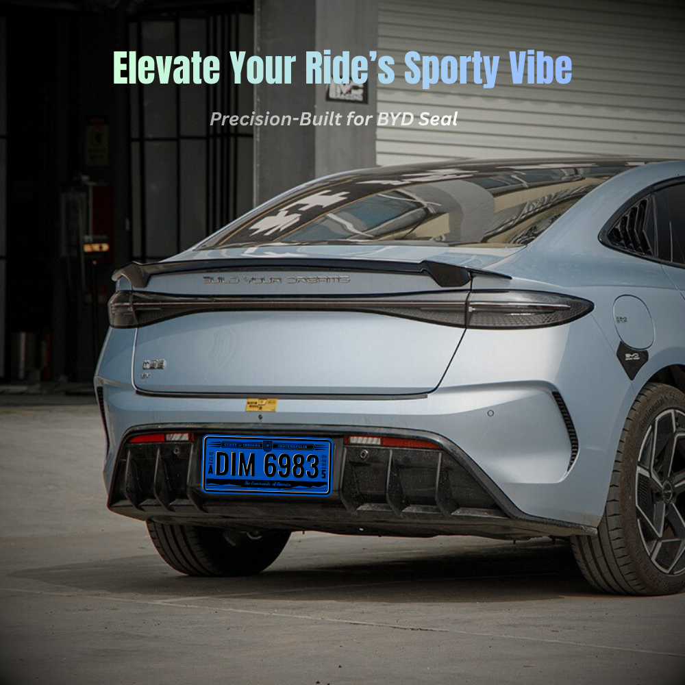 MC-Style Rear Trunk Spoiler for BYD Seal (2022-2026) – Gloss Black / Carbon Fiber