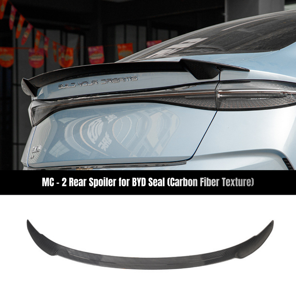 MC-Style Rear Trunk Spoiler for BYD Seal (2022-2026) – Gloss Black / Carbon Fiber