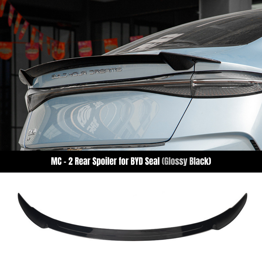 MC-Style Rear Trunk Spoiler for BYD Seal (2022-2026) – Gloss Black / Carbon Fiber