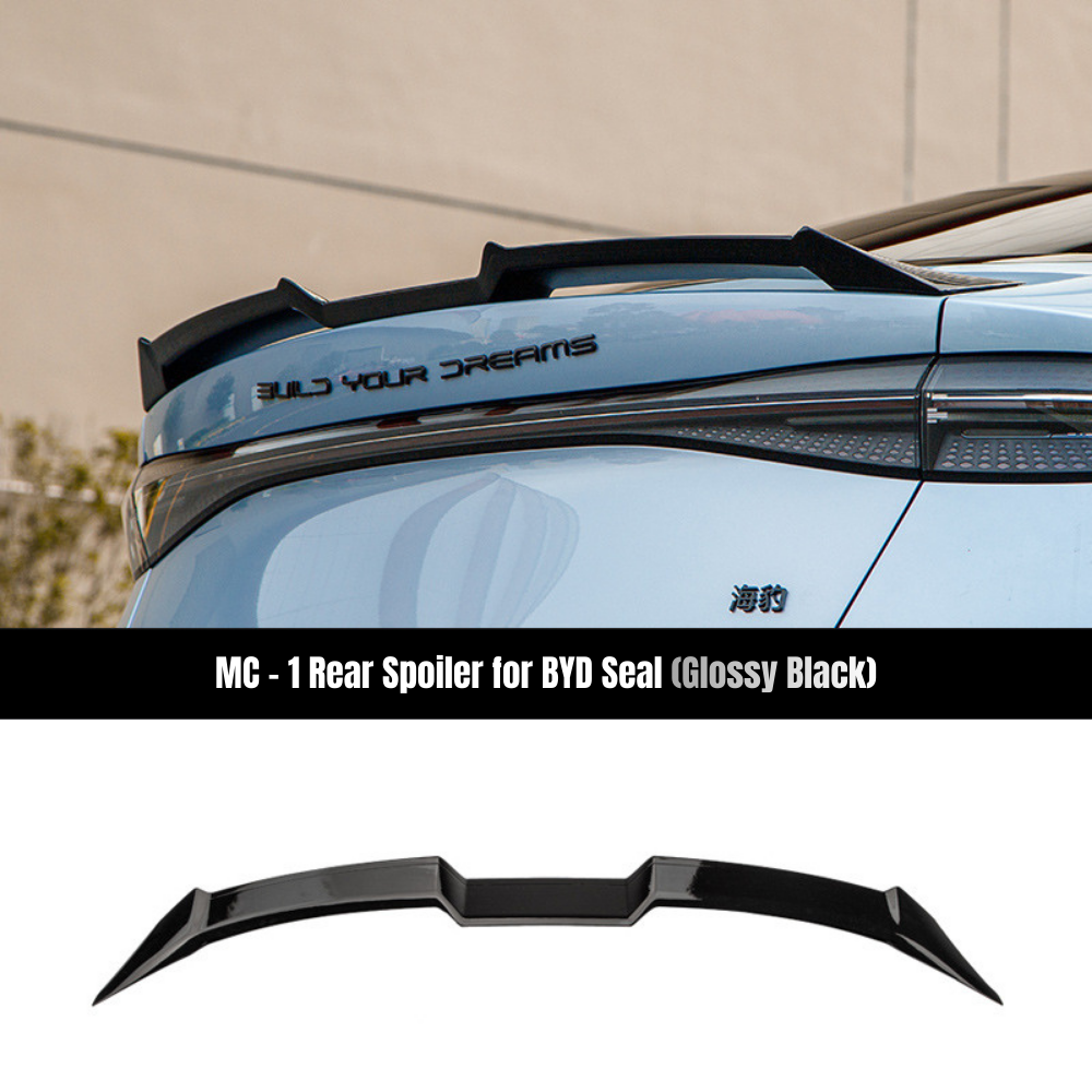 MC-Style Rear Trunk Spoiler for BYD Seal (2022-2026) – Gloss Black / Carbon Fiber