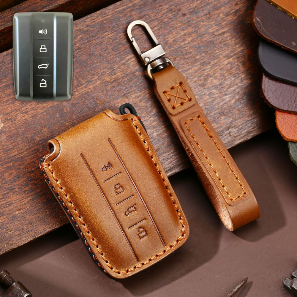 Handcrafted Leather Key Fob Cover for GWM