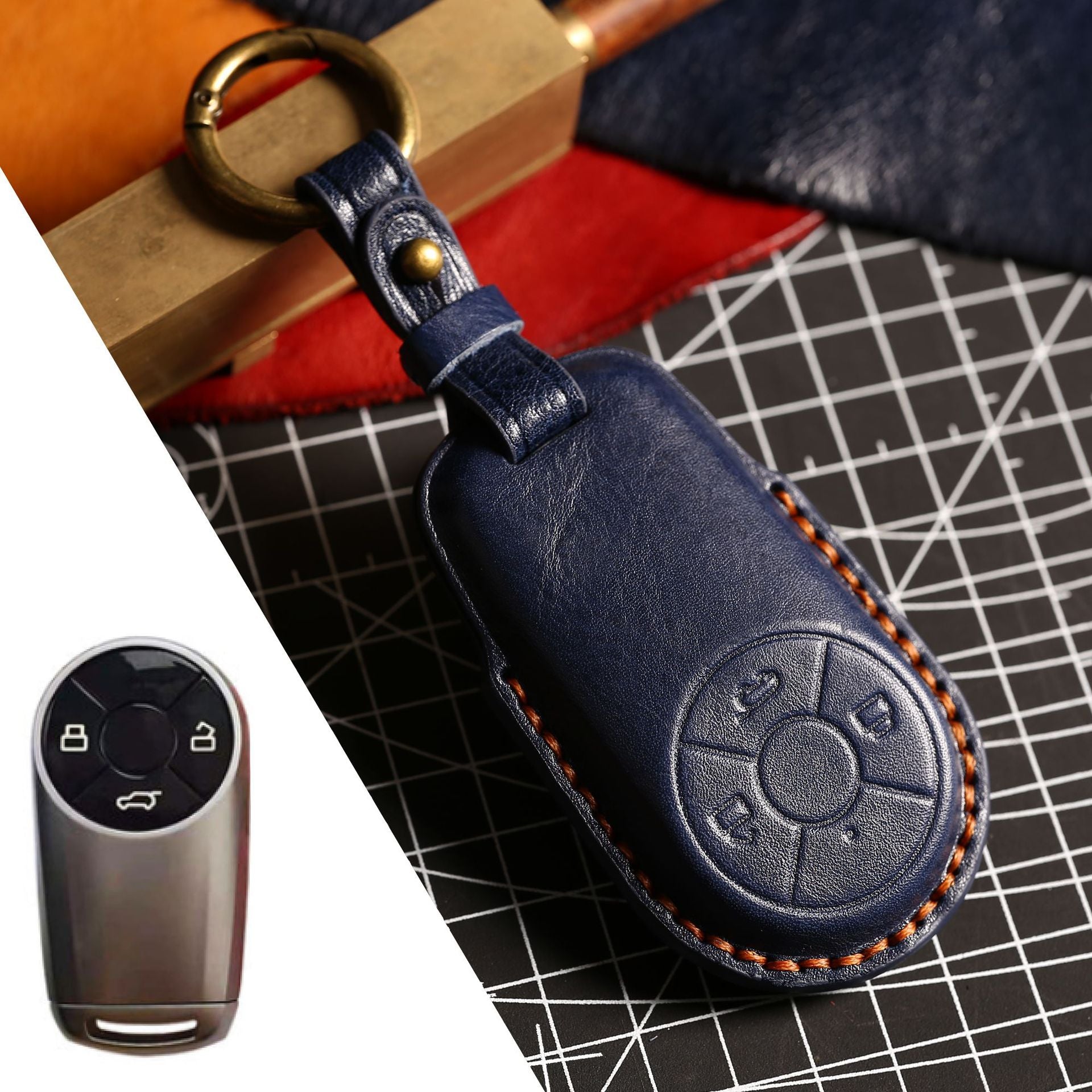 Handcrafted Leather Key Fob Cover for GWM