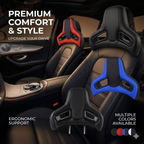 Universal Fit Racing Style Headrest - Instant Sport Upgrade