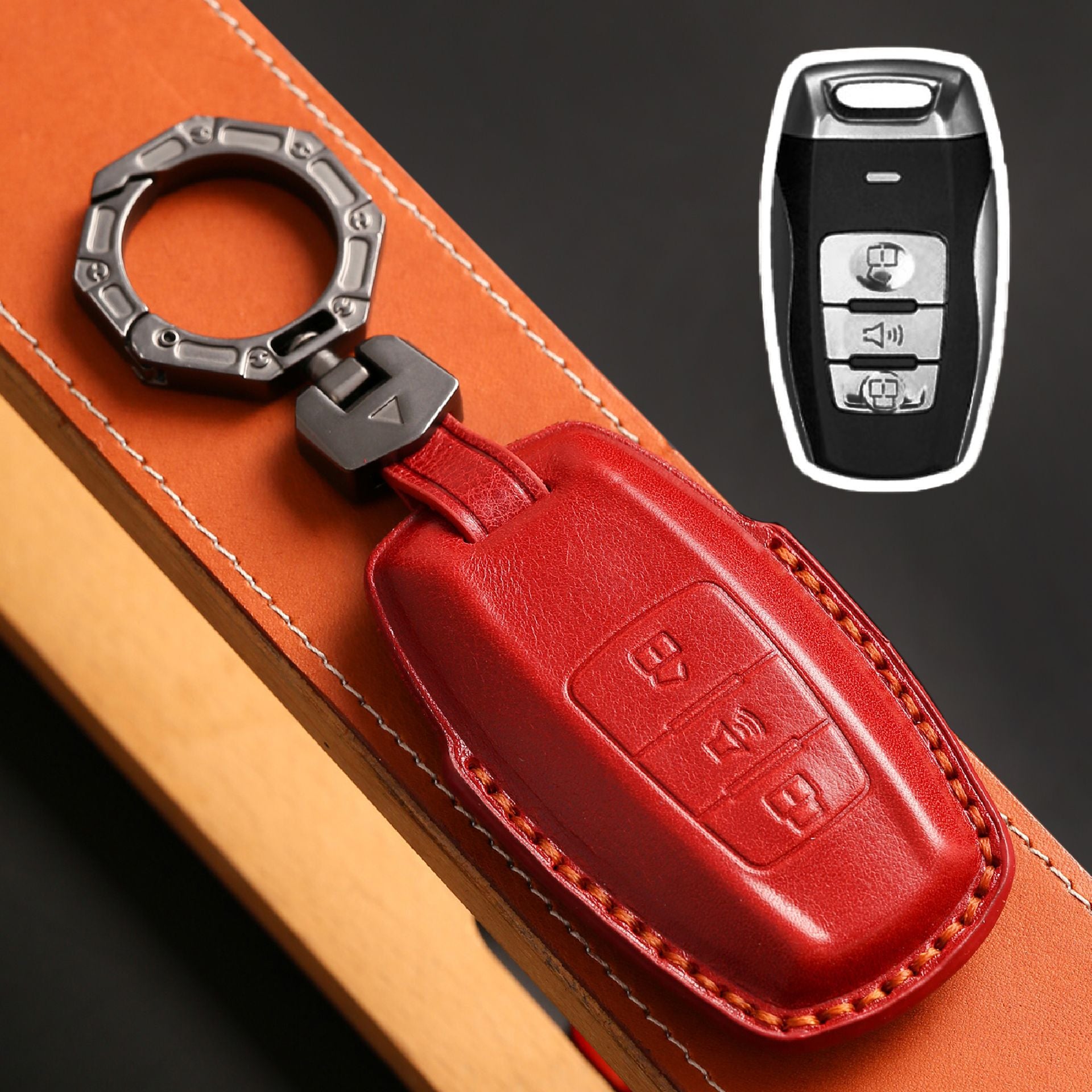 Handcrafted Leather Key Fob Cover for GWM