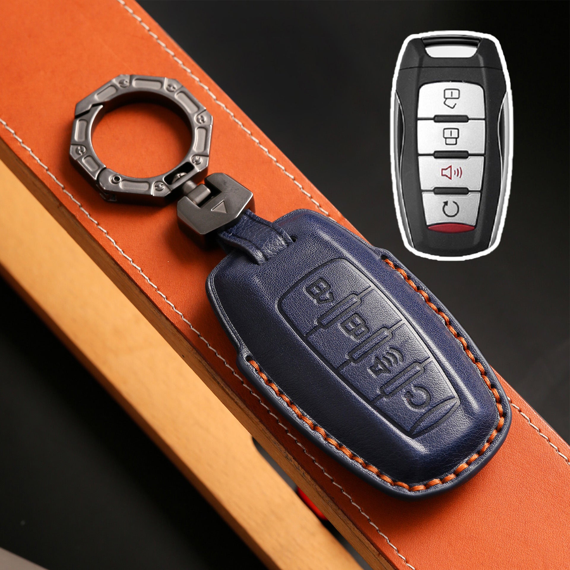 Handcrafted Leather Key Fob Cover for GWM
