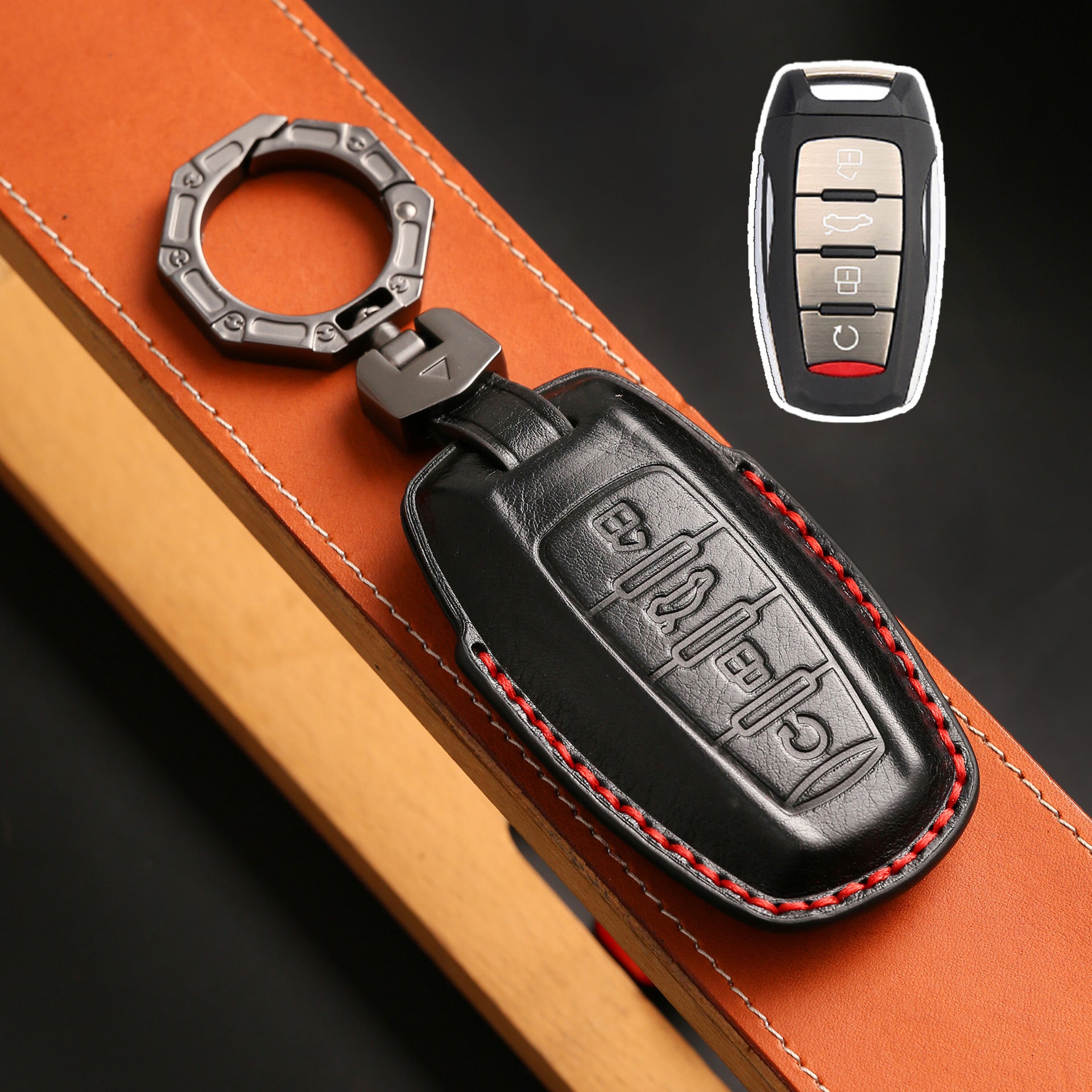 Handcrafted Leather Key Fob Cover for GWM