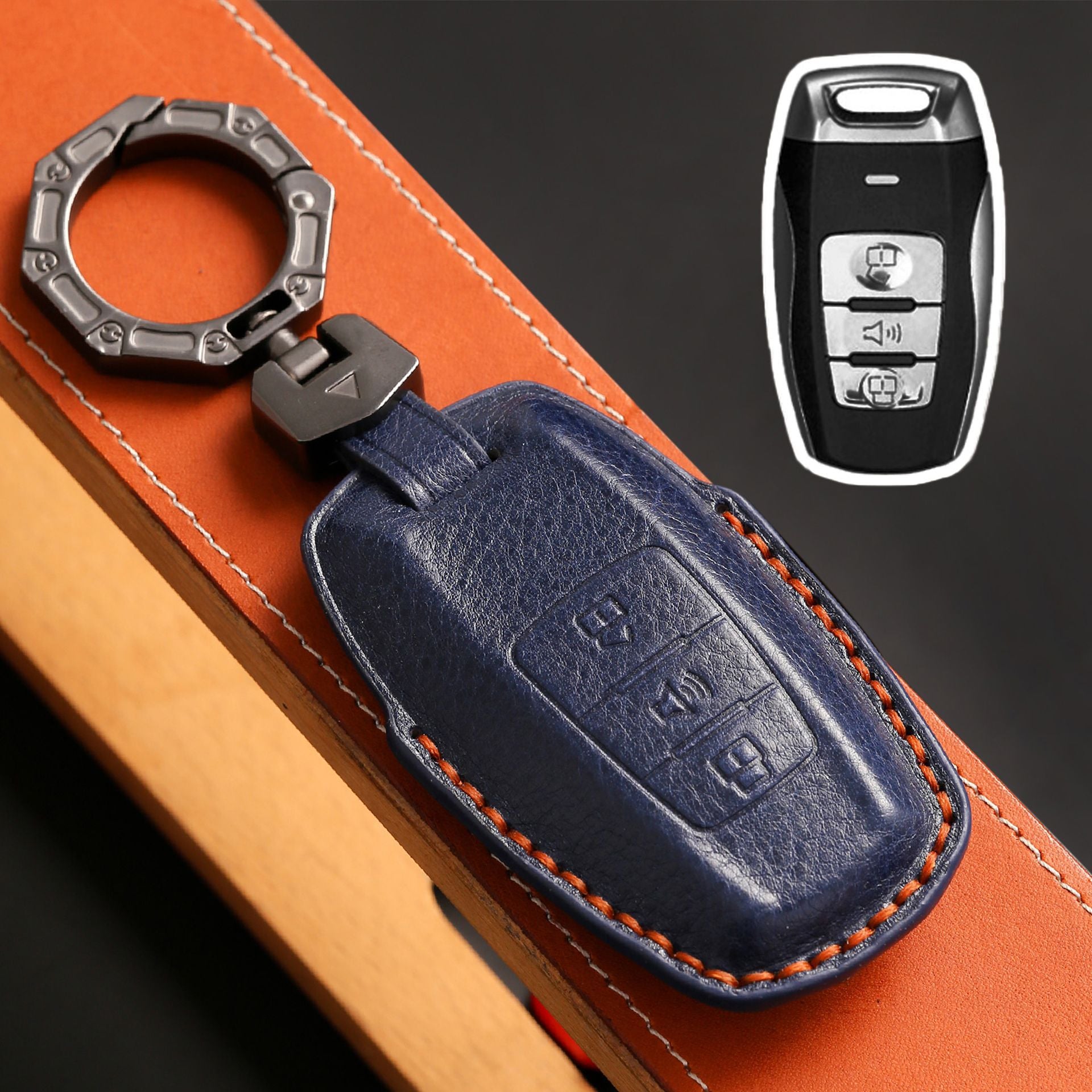 Handcrafted Leather Key Fob Cover for GWM