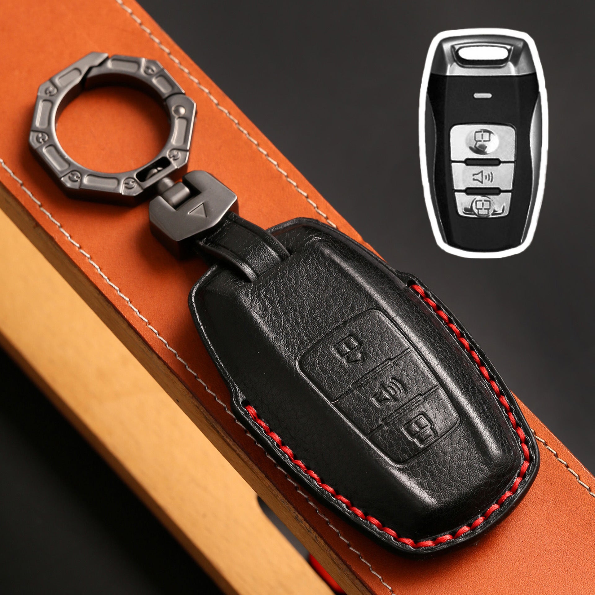 Handcrafted Leather Key Fob Cover for GWM