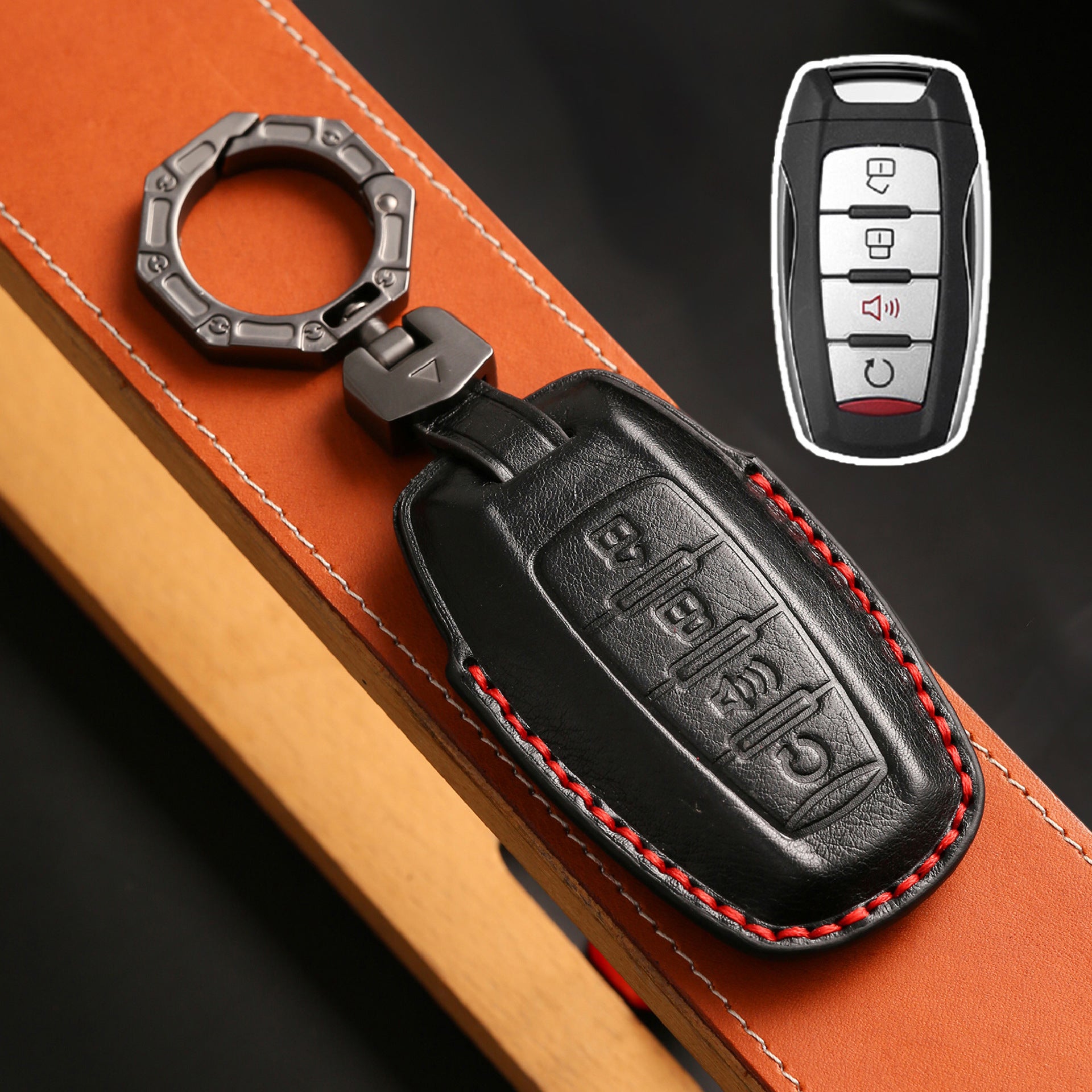 Handcrafted Leather Key Fob Cover for GWM