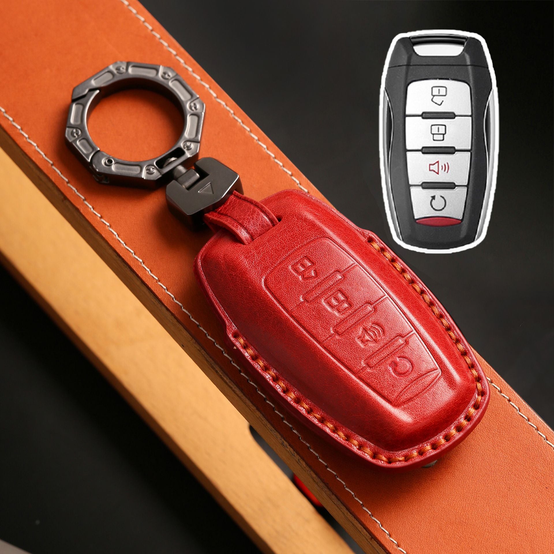 Handcrafted Leather Key Fob Cover for GWM